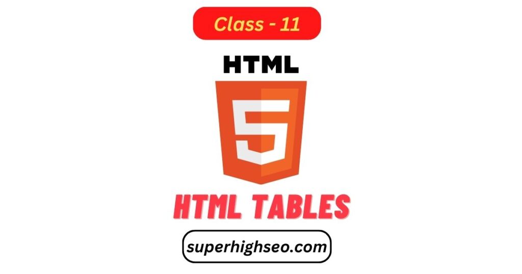 HTML Tables - Class - 11